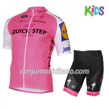 Conjunto Maillot + Culotte Corto 2017 Quick-Step Floors Niños N004